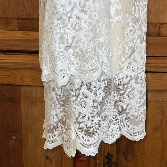 Suzanne Betro White Sheer Lace Tunic Sz. S - Picture 7 of 12